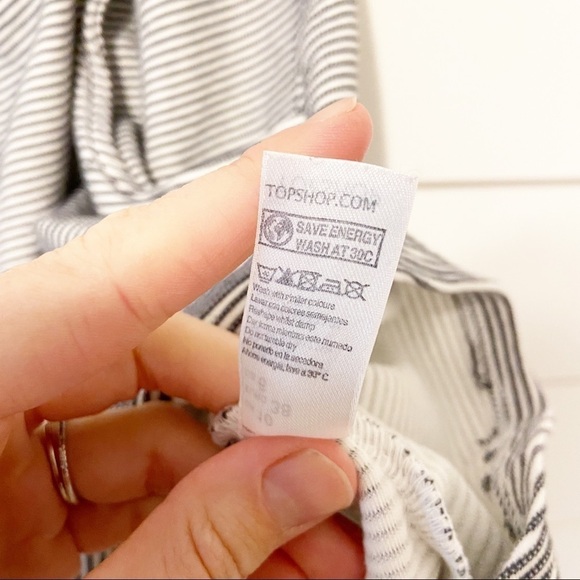 Topshop | Striped Snap Button Front Mini Skirt Size 6 - Picture 4 of 9